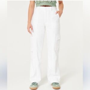 Hollister Ultra High-Rise Vintage Baggy Pant - White Linen